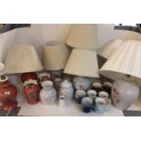 Quantity of lamps Twilight pattern-Handcrafted Denby Fine Stoneware England and qty of Lamps and