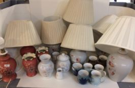 Quantity of lamps Twilight pattern-Handcrafted Denby Fine Stoneware England and qty of Lamps and