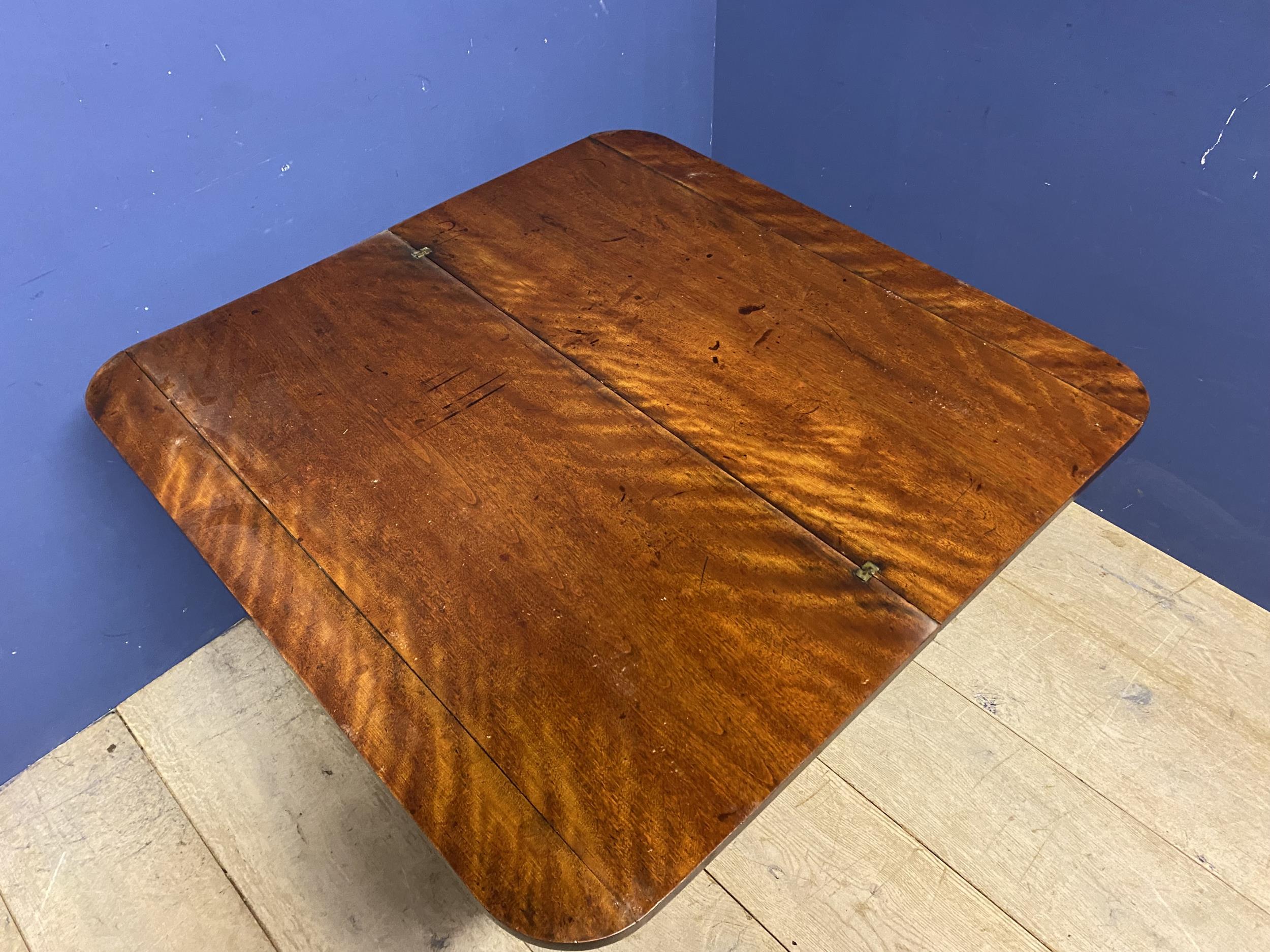 Mahogany tea table, with original fitted interior - see images, 91cm wide - condition - wear and - Image 3 of 6