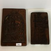 Two Dutch pastry boards, 27.5 x 17.5 and 23x12.5cm, depicting King/Queen, and the other two