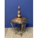 Foster and Pullen Copper Victorian Street Lantern Condition: some glass missing, and some wear see