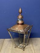 Foster and Pullen Copper Victorian Street Lantern Condition: some glass missing, and some wear see
