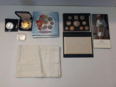 Collection of Royal memorabilia to include commemorative coins, and Princess Diana album