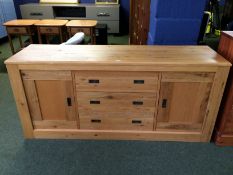 Shaker style low sideboard with inset handles, 166L x 75H x 46 D