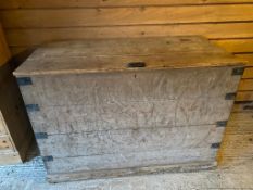 Large plank trunk/storage box with rising lid , 140 w x 96 h x 68 cm d