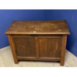 Light oak, 2 panelled chest/coffer, with rising lid 97x47x71 cm