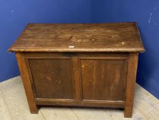 Light oak, 2 panelled chest/coffer, with rising lid 97x47x71 cm