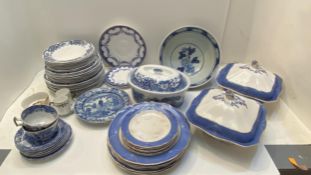 Quantity of blue and white china, Spode and other patterns , and set of Furnivale Limited China ,