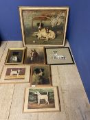 Quantity of framed oil and other portrait paintings, of dogs, mainly terriers, and a horse portrait