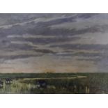 HUTTON MITCHELL (1872 - 1939), watercolour, cattle on wetlands, signed lower right, 37 x 54, in
