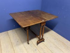 Mahogany drop leaf Sutherland table, and a pair of folding chairs and a seat commode