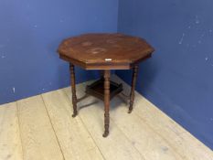 Mahogany octagonal table with galleried central support 68 x 68 x 71 h cm