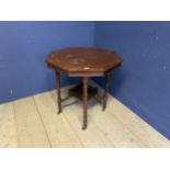 Mahogany octagonal table with galleried central support 68 x 68 x 71 h cm