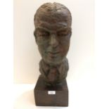 Sylvia Warman (British, 20th Century), Bronze patinated plaster Sculpture "Portrait of a Gentleman",