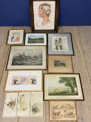 Quantity of general pictures, to include a Contemporary tree landscape possibly by Helen Lessore oil