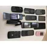 A quantity of old mobile phones
