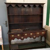 Oak Welsh dresser 187h x 158w x 49d cm