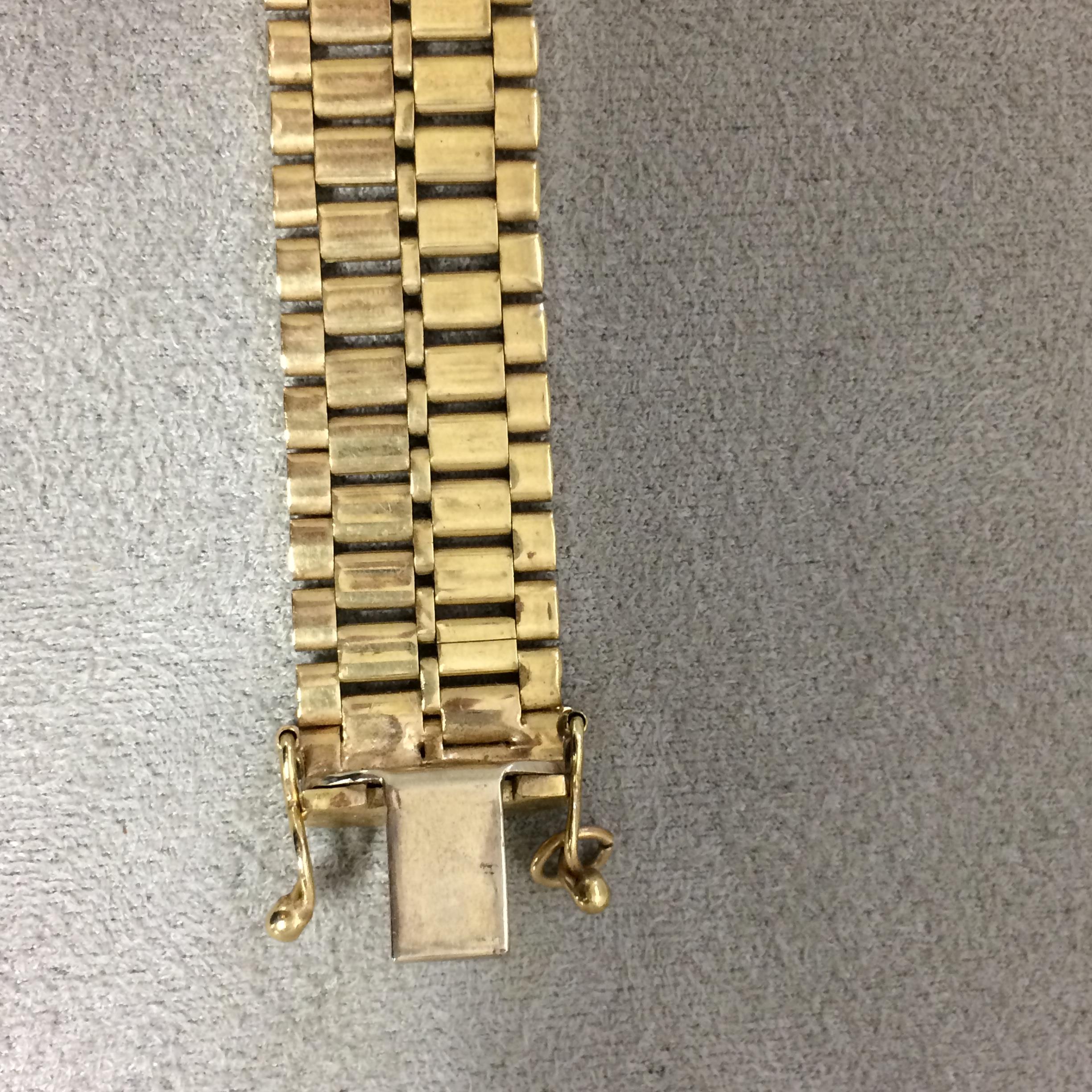 9 ct gold flat link bracelet, 17.4g, 16cm - Image 7 of 7
