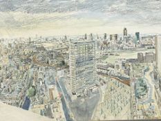 City view watercolour signed by Eric Read 1978, 40.5 x 58 cm