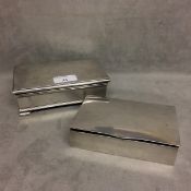 Sterling silver cedar lined cigarette box, marked Danish metal craft Sterling, 40 x 9 x 5cm together