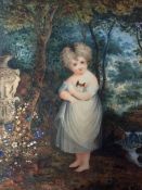 Early 19th Century (English School), Watercolour on paper depicting a Young Child with a Kitten in a