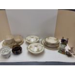 Quantity of China to include Copeland Spode, vintage jelly moulds, part dinner sets etc