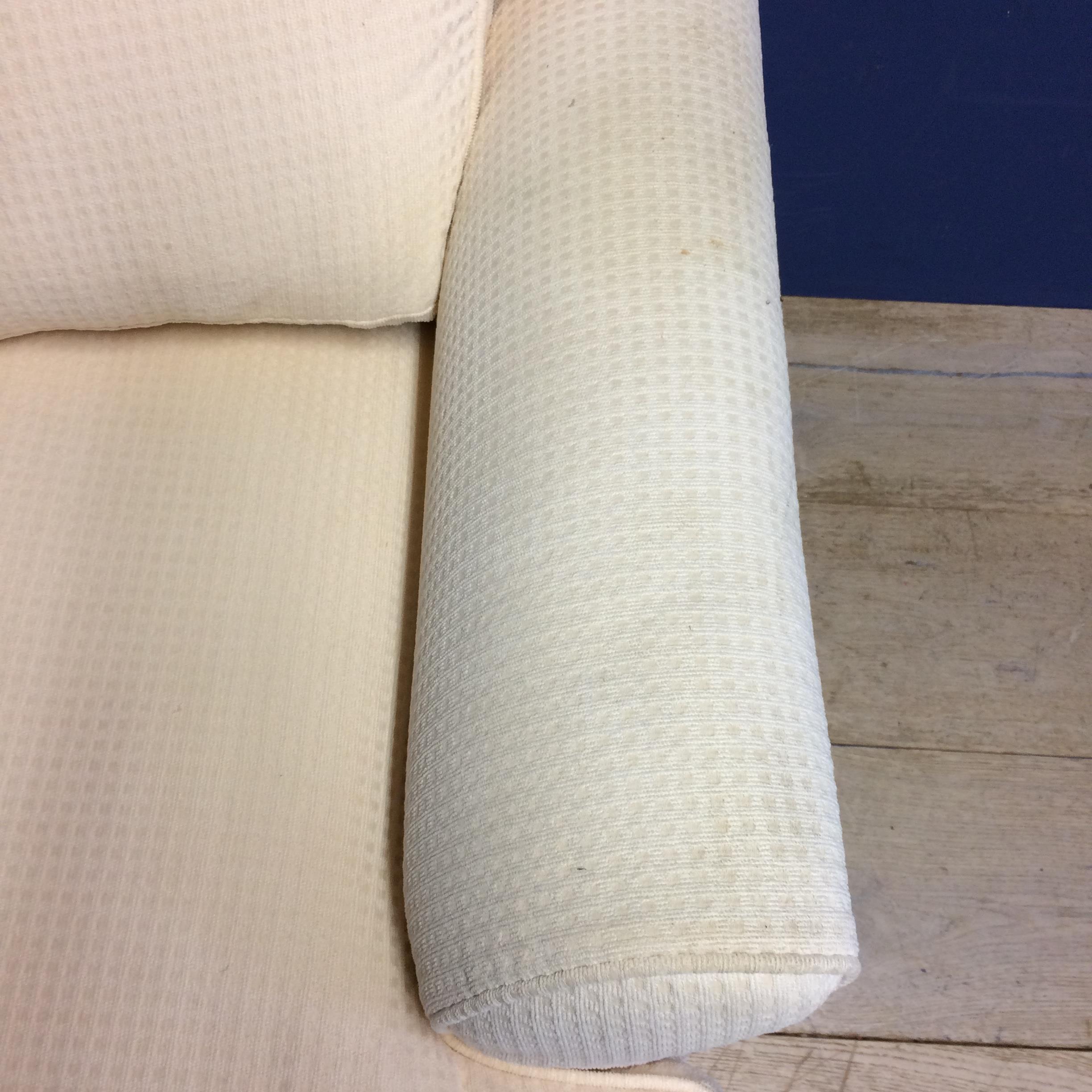Sofa bed, upholstered in cream fabric (in used condition -ie upholstery needs some cleaning) - Image 3 of 3