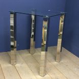 Contemporary designer style glass and chrome high table