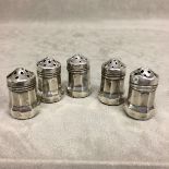5 mini sterling silver peppertrees, all marked sterling to base, 22g