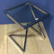 Contemporary glass and chrome side table 50 x 50 x 56cmh