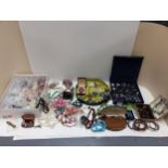 A large and interesting selection of costume, vintage and silver jewellery, to include Jet beads,