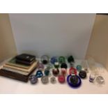 Collection of Caithness and other glass paperweights, and Caithness paperwork