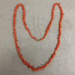 A dogs tooth red Coral necklace