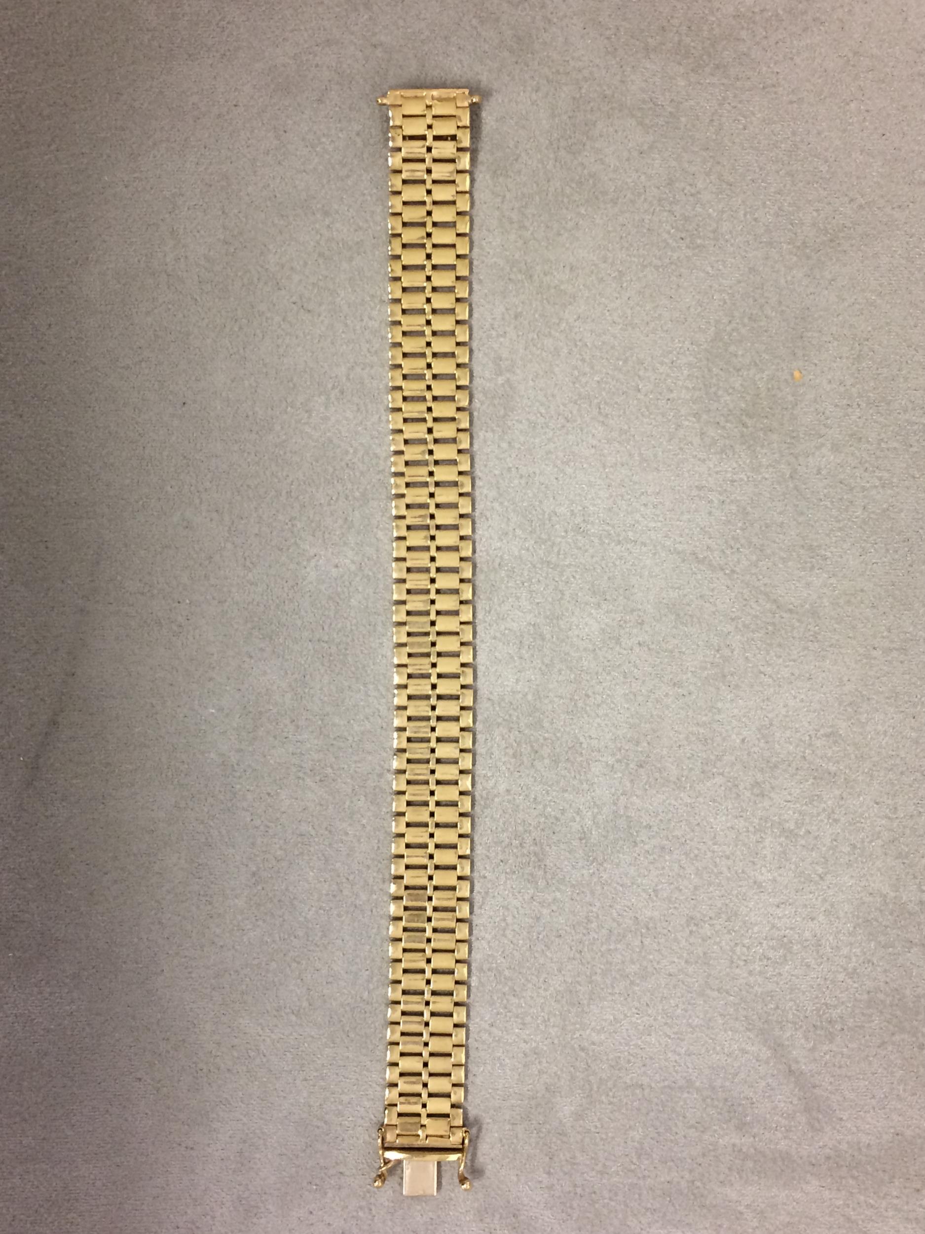 9 ct gold flat link bracelet, 17.4g, 16cm - Image 2 of 7