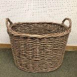 A large oval two handled basket