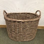 A large oval two handled basket