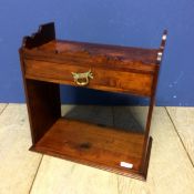 Mahogany hanging wall shelf with drawer above