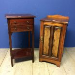 Small modern occasional side table with 2 drawers, and another with a cupboard