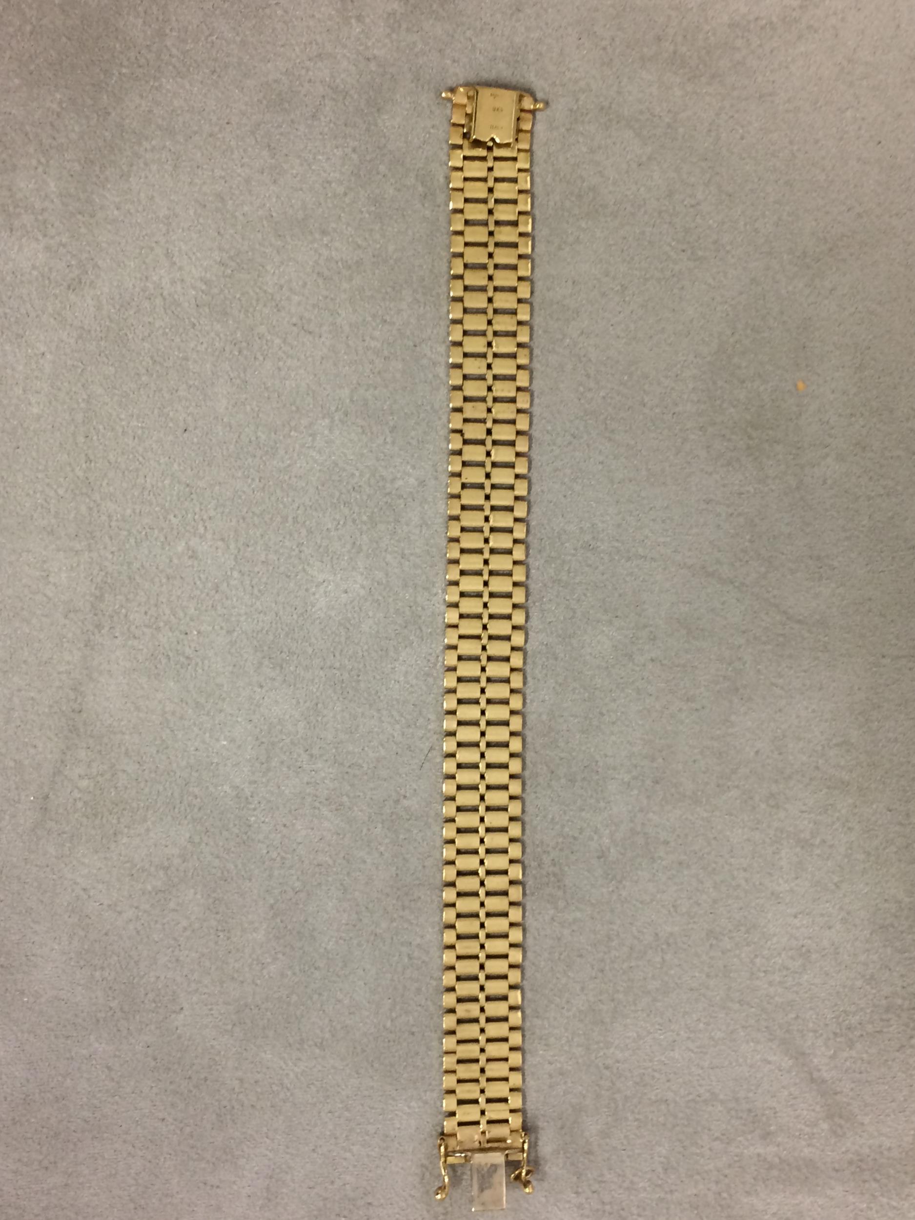 9 ct gold flat link bracelet, 17.4g, 16cm - Image 5 of 7