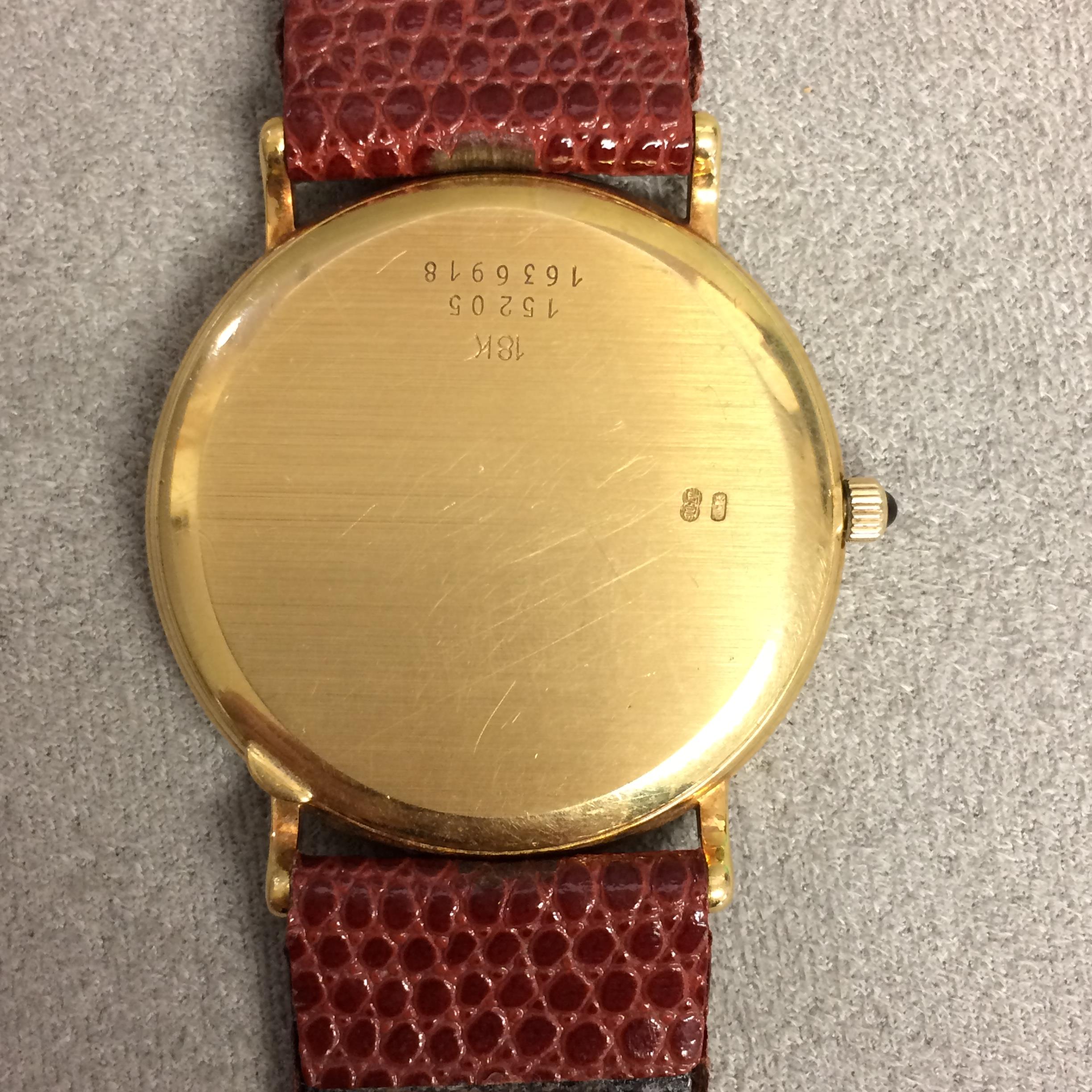 18k gold cased automatic gentleman's wristwatch by Baume and Mercier, 30 mm case with white face and - Image 2 of 4