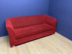 Contemporary red sofa (in used condition) 177cm W x 82cm d