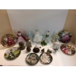 Quantity of Doulton figures and collection of plates, and other C20th ceramics