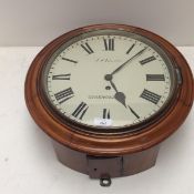 A Station style wall clock, the cream dial inscribed, J Stanner, Cirencester (with fussee chain