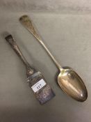 Pair of Victorian silver asparagus servers Sheffield 1898, by Alkin Bros, together with a Sterling