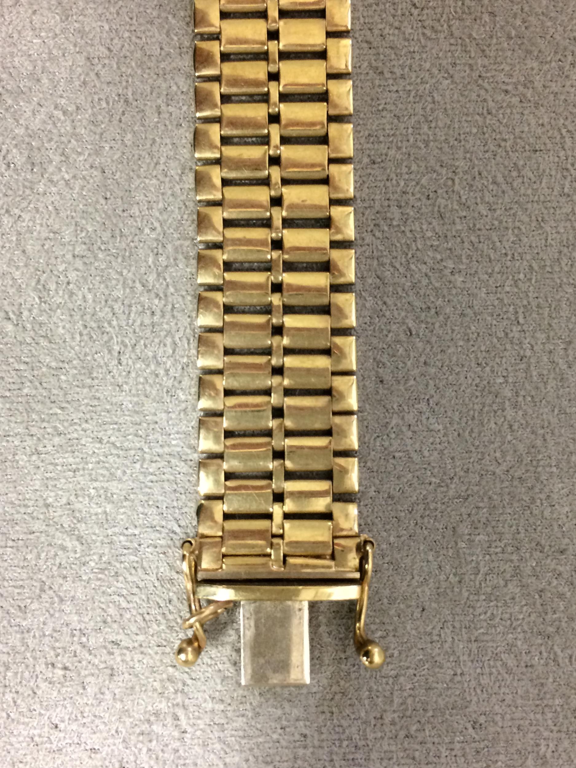 9 ct gold flat link bracelet, 17.4g, 16cm - Image 3 of 7