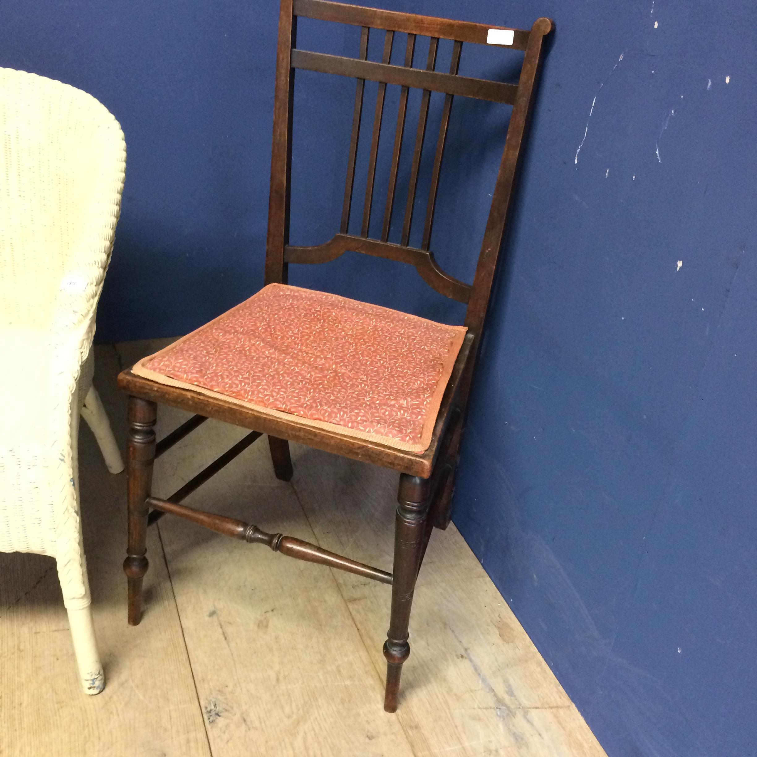 Lloyd loom style cream painted chair, a bergère seat bedroom chair and one another - Image 2 of 4