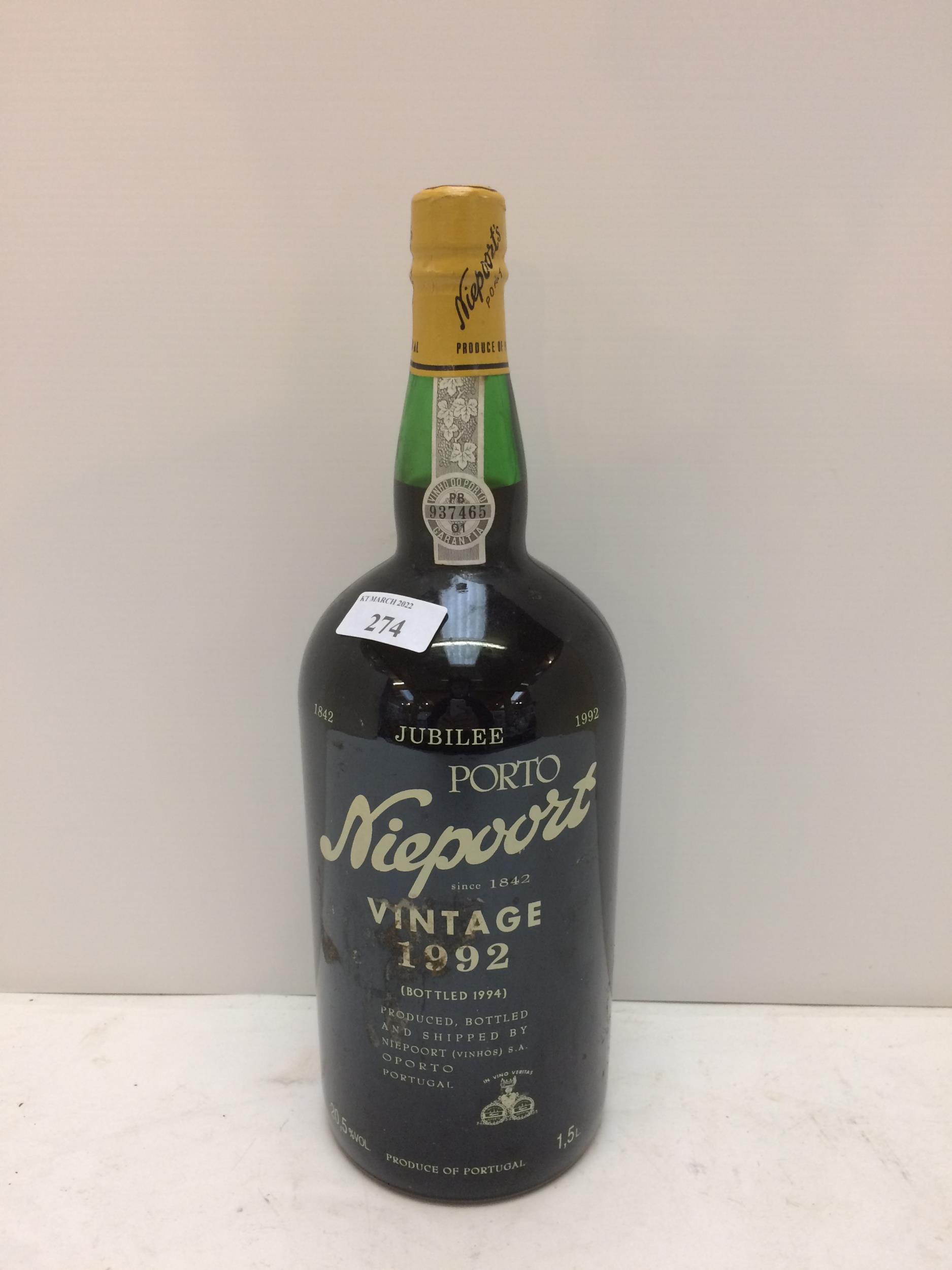 A large bottle of port