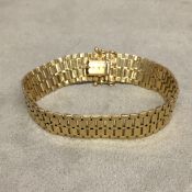 9 ct gold flat link bracelet, 17.4g, 16cm