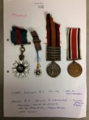 Four interesting Medals: 5 bar South African Medal Queens South Africa Medal , Transvaal, Relief