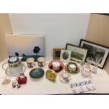 Quantity of mixed collectables, including frames, china, paper weight, etc see images
